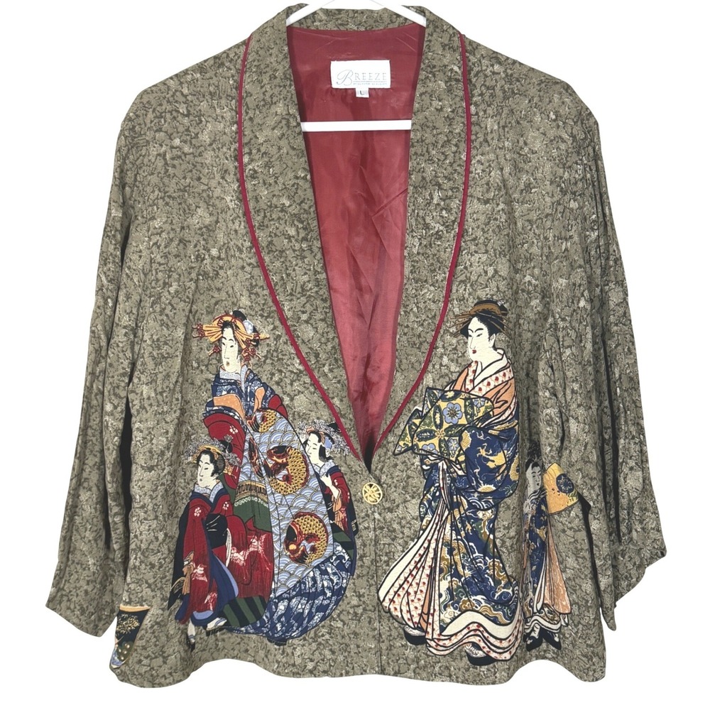 Vintage Geisha Jacket Women Large Breeze by Dorothy Schoelen Asian Maximalist